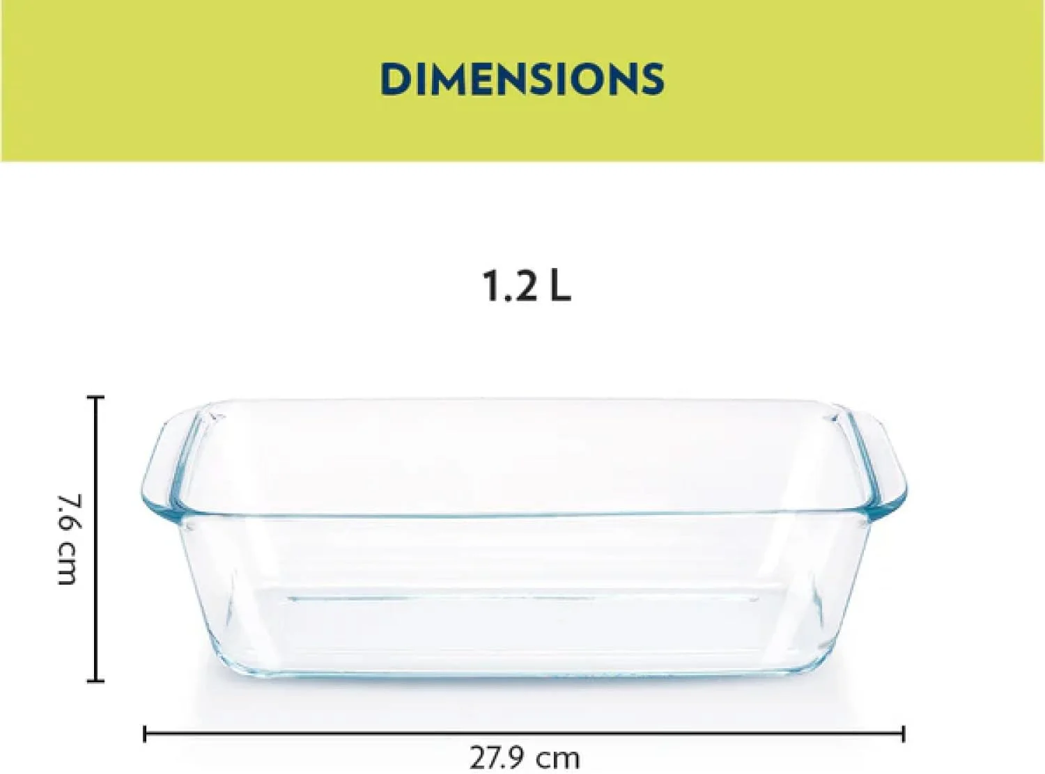 ظرف نان بوروسیل ۱.۲ لیتری | ظرف بوروسیلیکاتی مقاوم در برابر حرارت فر، تابه پخت، ظرف دسر، ظروف آشپزخانه مقاوم در برابر حرارت و ظرف سرو نان/کیک، DSHEX0037