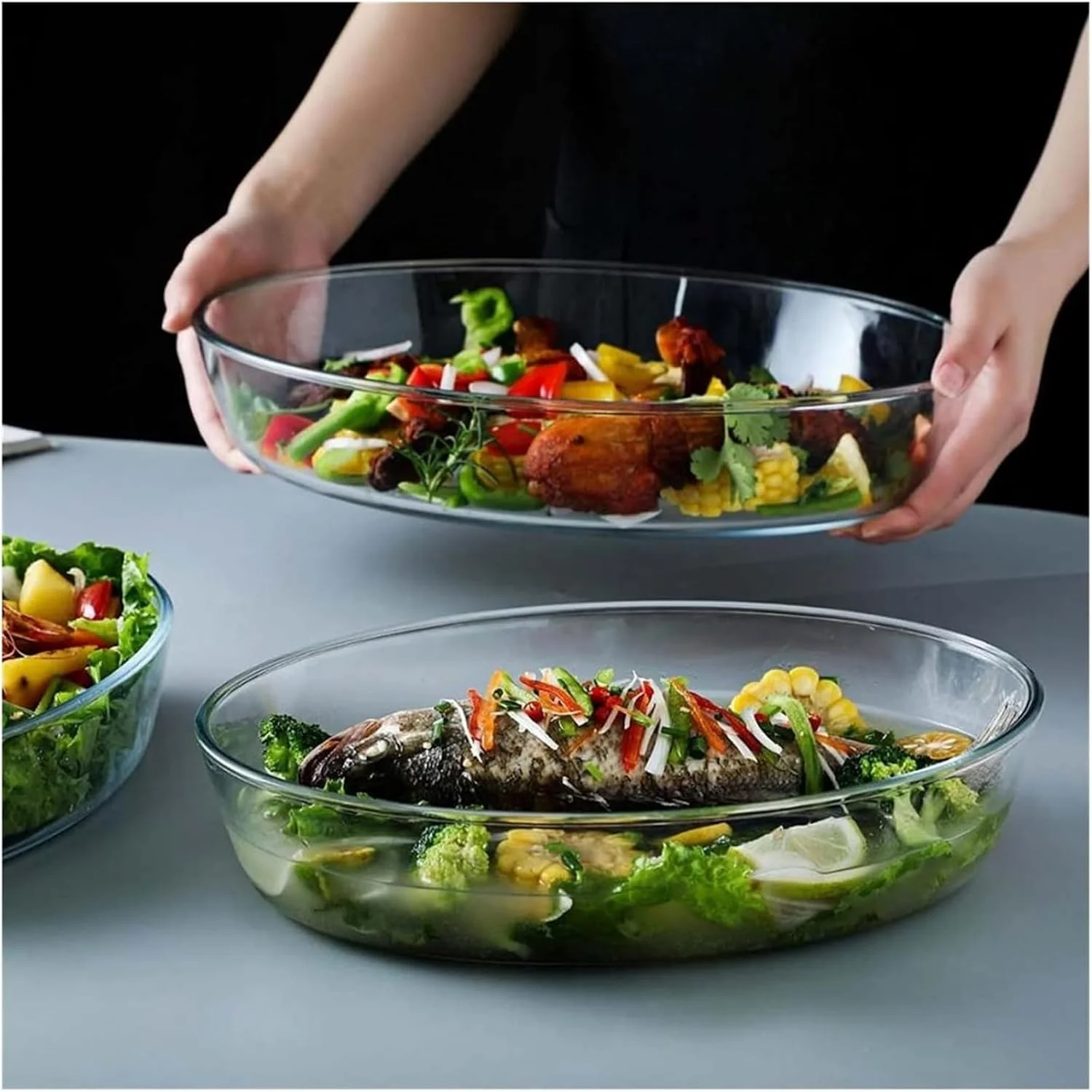 ست ظروف پیرکس مستطیلی 3 تکه بوروسیلیکات مناسب فر 1.5 لیتر، 2.0 لیتر، 3.0 لیتر، ظروف پخت و پز شفاف مقاوم در برابر حرارت برای لازانیا، سوفله، قابل استفاده در مایکروویو و ماشین ظرفشویی ست ظروف پیرکس مستطیلی 3 تکه بوروسیلیکات مناسب فر 1.5 لیتر، 2.0 لیتر، 3.0 لیتر، ظروف پخت و پز شفاف مقاوم در برابر حرارت برای لازانیا، سوفله، قابل استفاده در مایکروویو و ماشین ظرفشویی