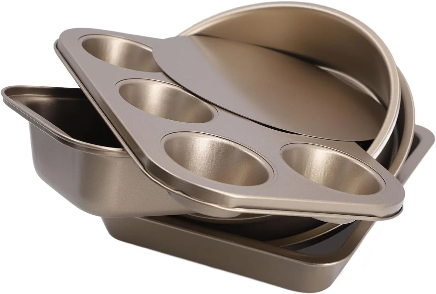 ست قالب پخت کیک، پیتزا و نان فولاد کربنی مناسب آشپزخانه منزل (طلایی) ست قالب پخت کیک، پیتزا و نان فولاد کربنی مناسب آشپزخانه منزل (طلایی)