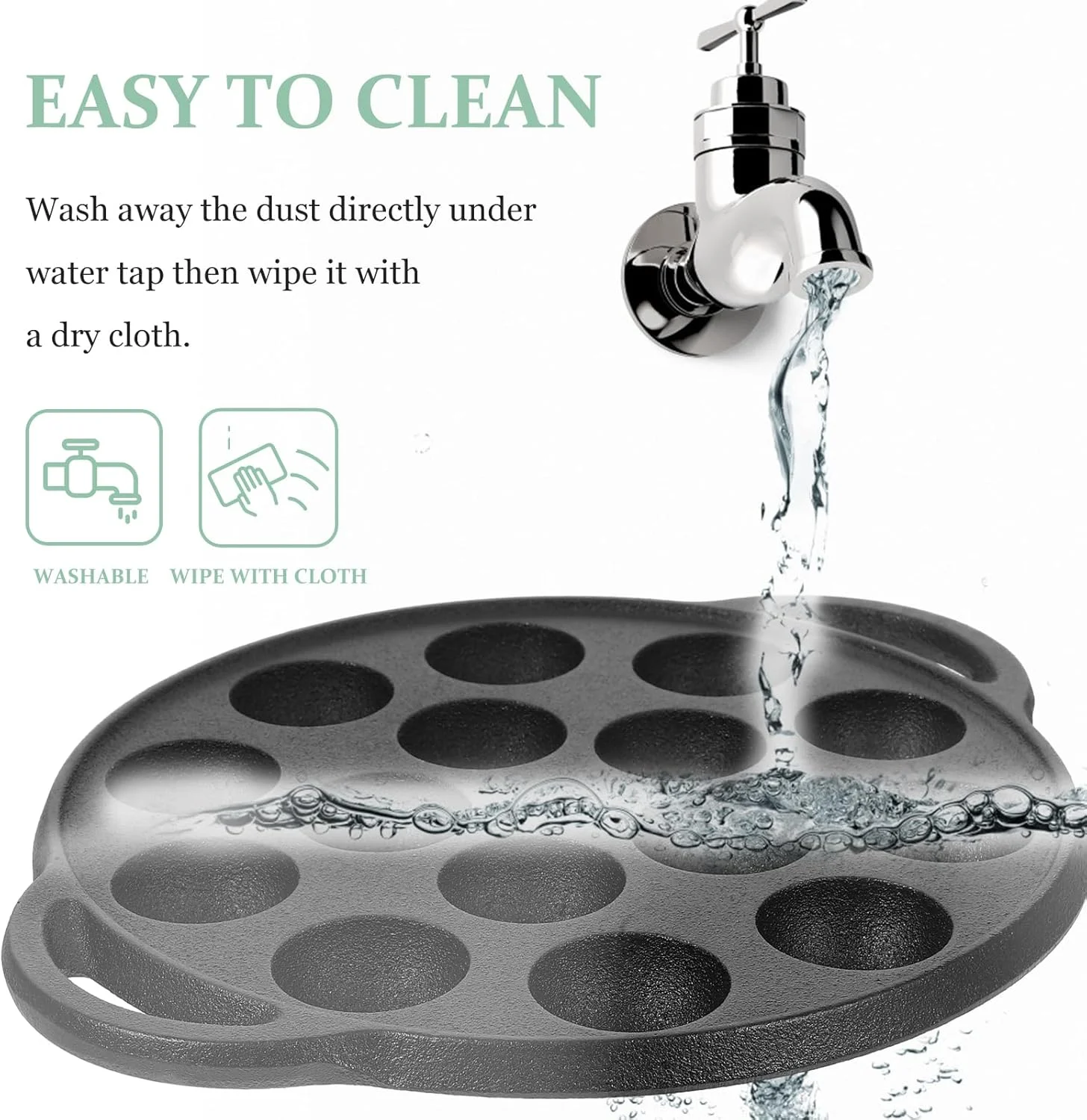 تابه چدنی ابلسکیورک Cabilock ظرف حلزون بشقاب حلزون قارچ بشقاب حلزون 15 حفره برای پخت و پز تابه چدنی ابلسکیورک Cabilock ظرف حلزون بشقاب حلزون قارچ بشقاب حلزون 15 حفره برای پخت و پز