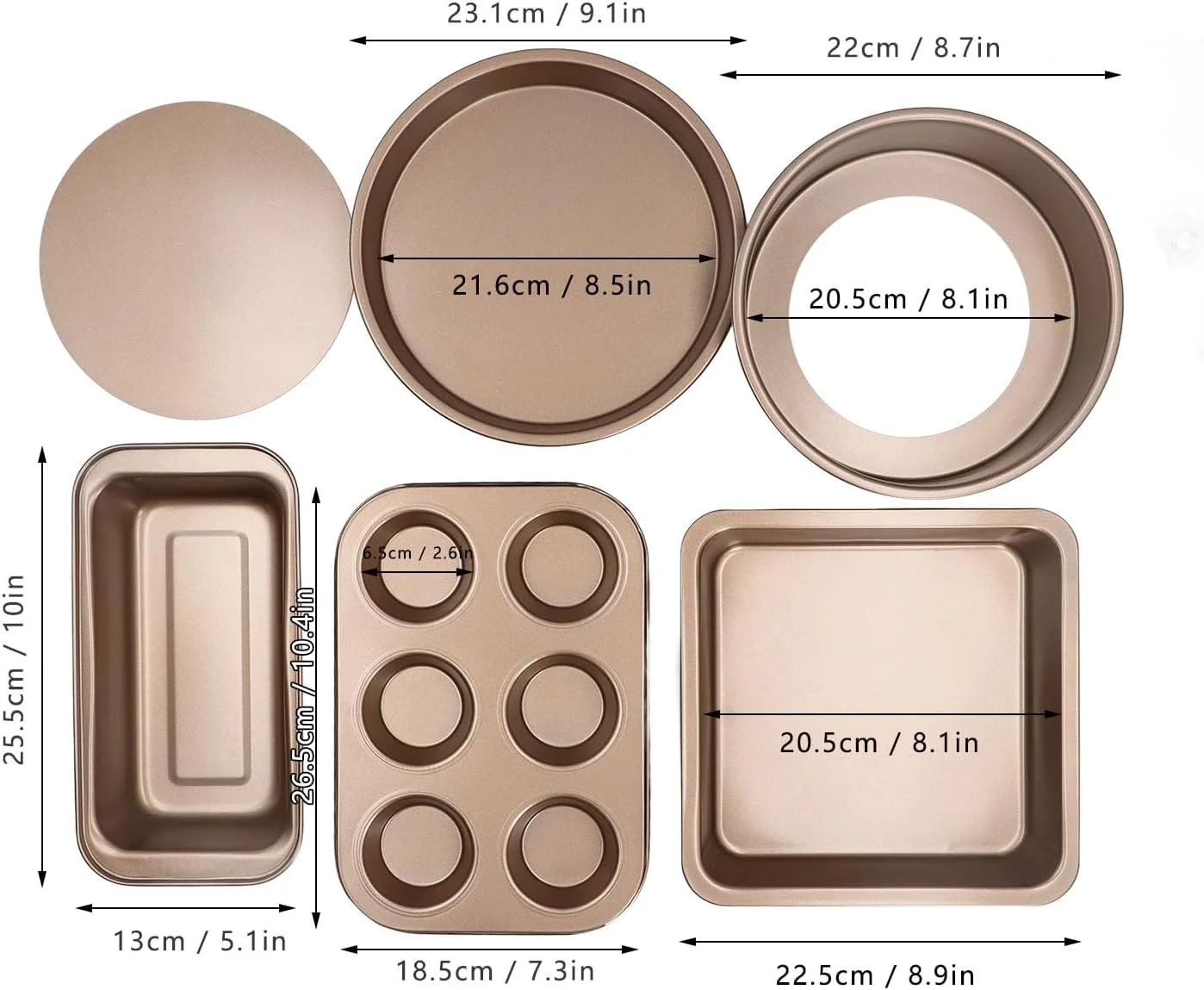 ست قالب پخت کیک، پیتزا و نان فولاد کربنی مناسب آشپزخانه منزل (طلایی) ست قالب پخت کیک، پیتزا و نان فولاد کربنی مناسب آشپزخانه منزل (طلایی)
