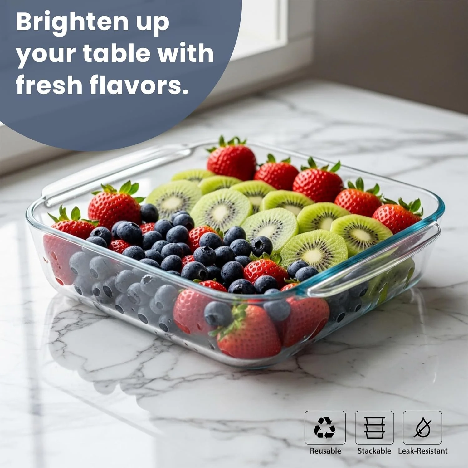 ظرف پخت شیشه ای 1600 میلی لیتر (سایز متوسط) مربع، تابه پخت، ظرف پخت شیشه ای، تابه های پخت برای لازانیا، باقیمانده غذا، پخت و پز، آشپزخانه، قابل استفاده در فریزر و ماشین ظرفشویی