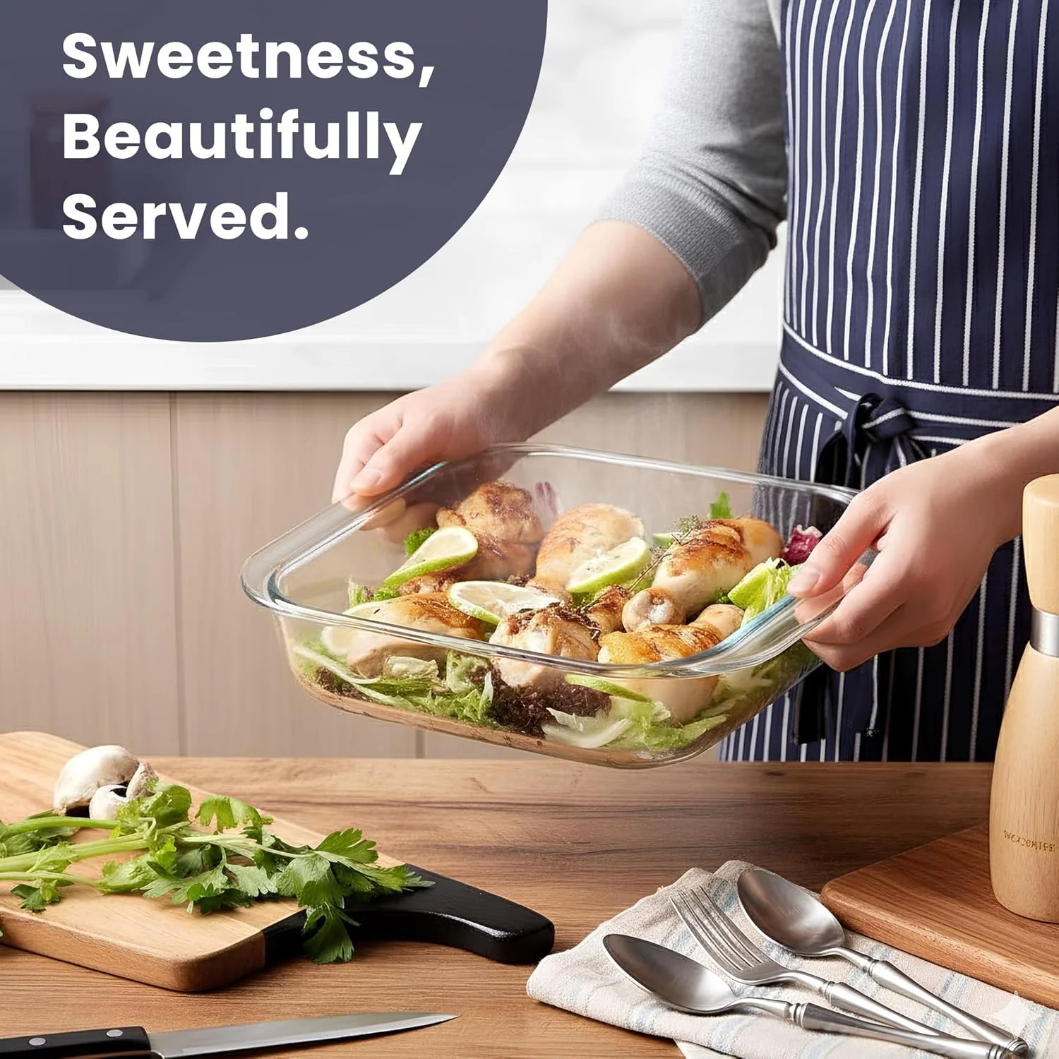 ظرف پخت شیشه ای 1600 میلی لیتر (سایز متوسط) مربع، تابه پخت، ظرف پخت شیشه ای، تابه های پخت برای لازانیا، باقیمانده غذا، پخت و پز، آشپزخانه، قابل استفاده در فریزر و ماشین ظرفشویی