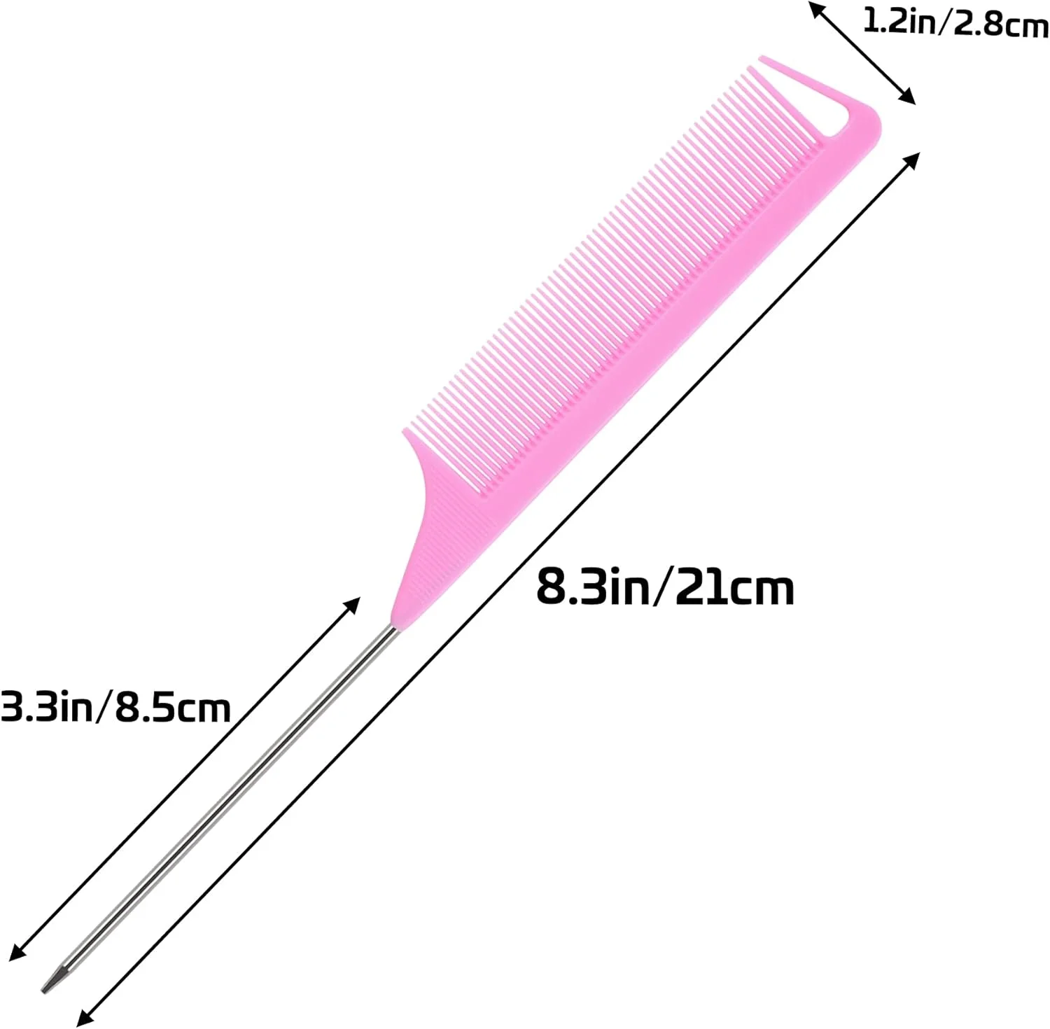 شانه مو دم موشی JANYUN، 3 عدد، ضد الکتریسیته ساکن، صورتی، مناسب برای آرایش موی زنانه، مقاوم در برابر حرارت، حرفه ای برای آرایشگاه و سالن