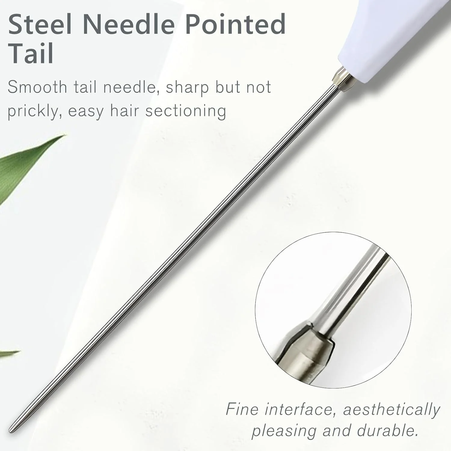 شانه پوشینگ حرفه ای قابل حمل Jaasuee با دندانه های ظریف برای حالت دادن به مو، کوتاهی مو، شانه دم موشی فلزی جمع شونده سفید برای جدا کردن مو، شانه پوشینگ دم سوزنی استیل ضد زنگ برای سالن