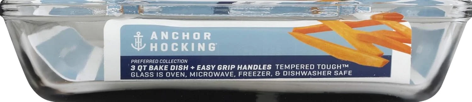 ظرف پخت مستطیلی انکر هوکینگ مدل Basics، شیشه ای حرارت دیده 3.0 لیتری