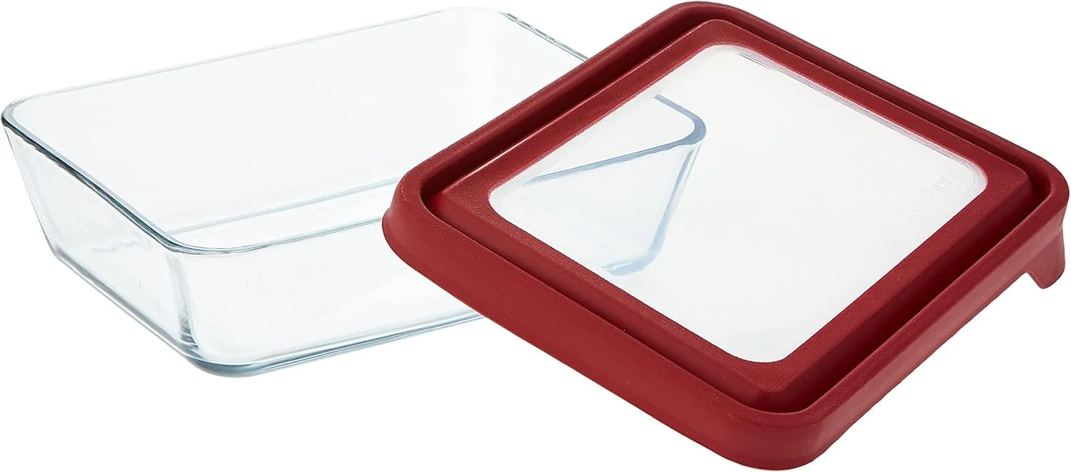 ظرف مستطیلی متوسط Anchor Hocking Trueseal مدل 91849 به همراه درب قرمز ظرف مستطیلی متوسط Anchor Hocking Trueseal مدل 91849 به همراه درب قرمز