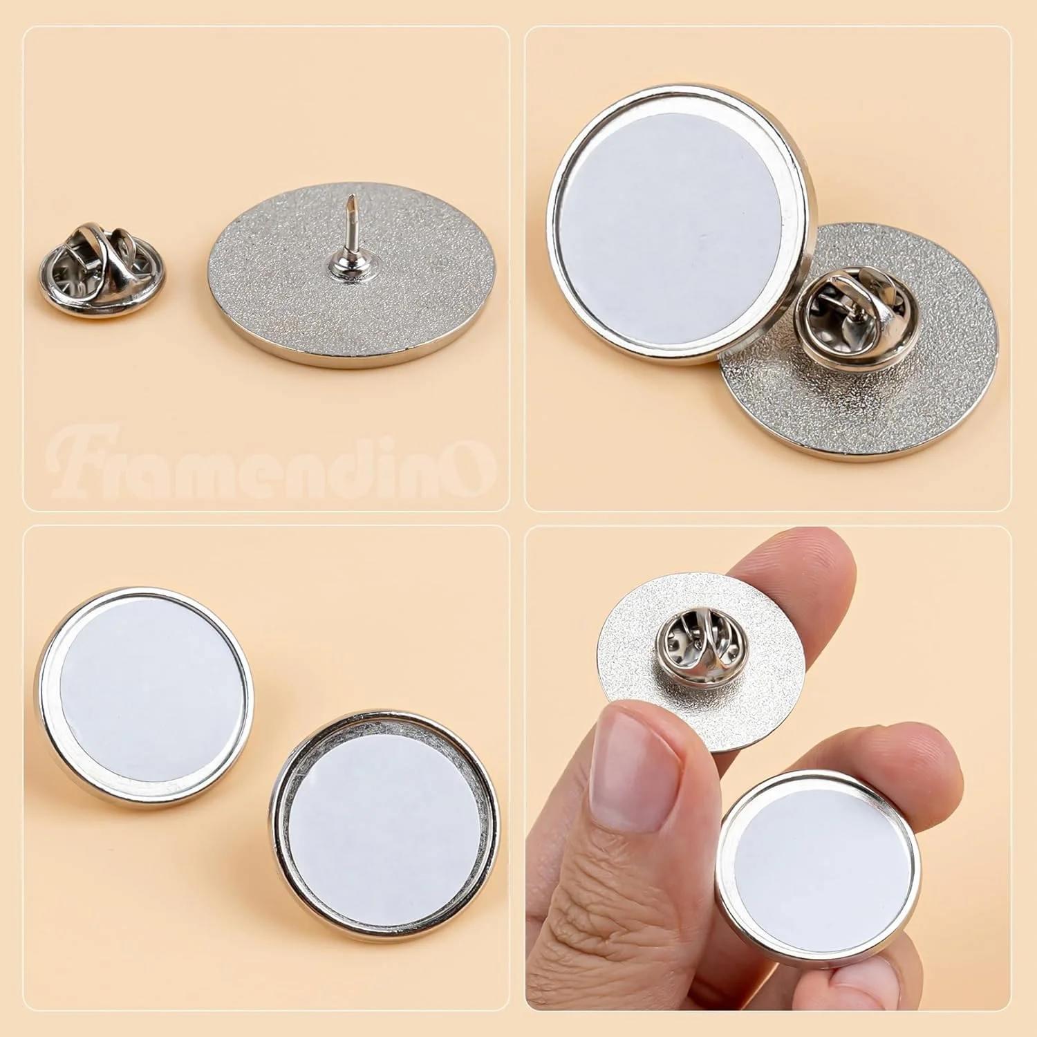 فرامندینو، بسته 20 عددی سنجاق سینه های خام نقره ای سابلیمیشن، نشان های دکمه ای DIY، پایه خام گرد سابلیمیشن، ورق آلومینیومی با پشت سنجاق پروانه ای برای ساخت جواهرات دست ساز فرامندینو، بسته 20 عددی سنجاق سینه های خام نقره ای سابلیمیشن، نشان های دکمه ای DIY، پایه خام گرد سابلیمیشن، ورق آلومینیومی با پشت سنجاق پروانه ای برای ساخت جواهرات دست ساز