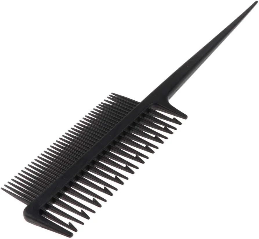 شانه حالت دهنده مو دو طرفه، شانه دم موشی برای تقسیم بندی و پوش دادن مو، مناسب برای آرایشگاه، رنگ کردن مو، باز کردن گره مو، رنگساژ و فویل