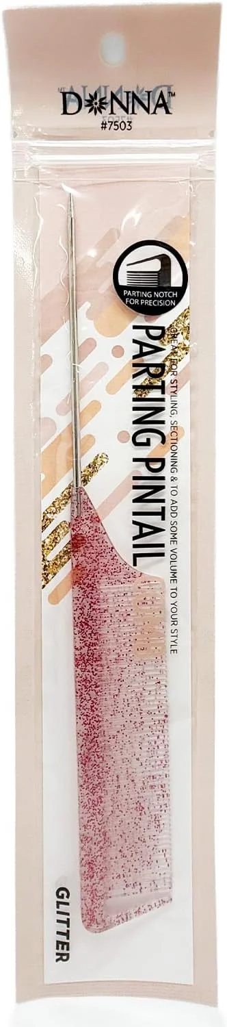 شانه دم باریک Donna – ابزار پوش دهی مقاوم در برابر حرارت، 1 عدد (اکلیلی صورتی)
