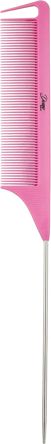 شانه دم موشی کربنی دوسو بیوتی با انتهای فلزی برای حالت دادن مو (صورتی)