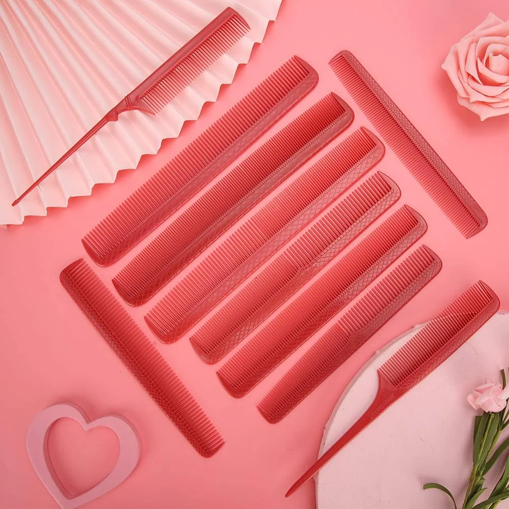 شانه стрижка مو Byged، شانه آرایشگری با کیفیت بالا، تمیز کردن آسان و راحت، ضد الکتریسیته ساکن برای آرایشگاه و منزل (قرمز)