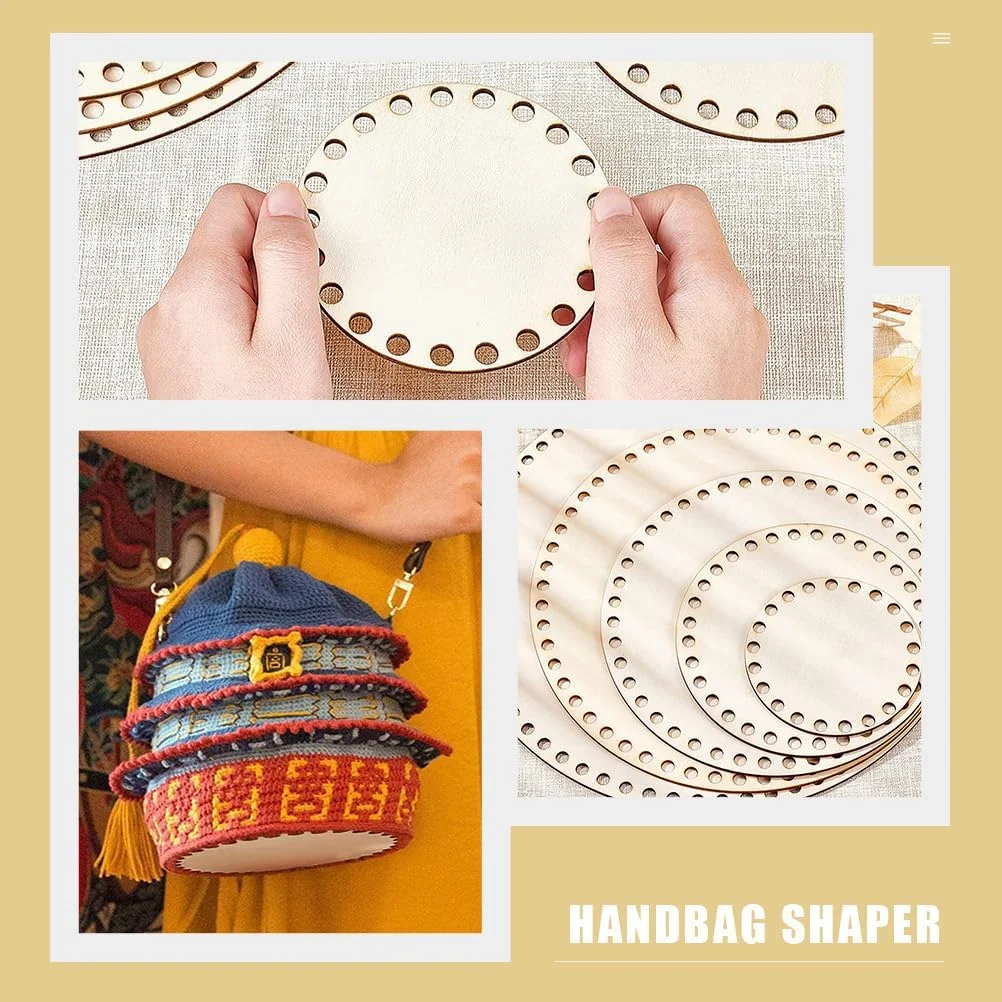 فومییز 5 عدد پایه سبد چوبی گرد بافی سبد قلاب بافی دایره چوبی شکل دهنده پایه 15 سانتی متر برای صنایع دستی سبدهای DIY لوازم بافت کیف دستی فومییز 5 عدد پایه سبد چوبی گرد بافی سبد قلاب بافی دایره چوبی شکل دهنده پایه 15 سانتی متر برای صنایع دستی سبدهای DIY لوازم بافت کیف دستی