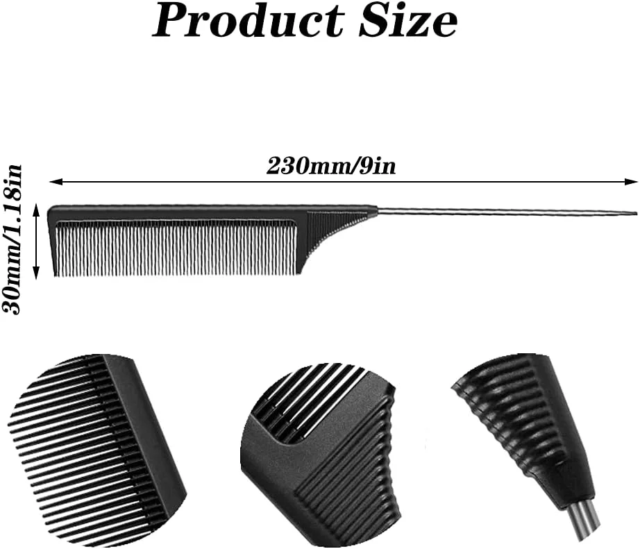 شانه مو ضد الکتریسیته ساکن CCLKHY، شانه دم موشی دسته سوزنی، شانه اکستنشن، شانه ساقه مو، مناسب برای انواع مو