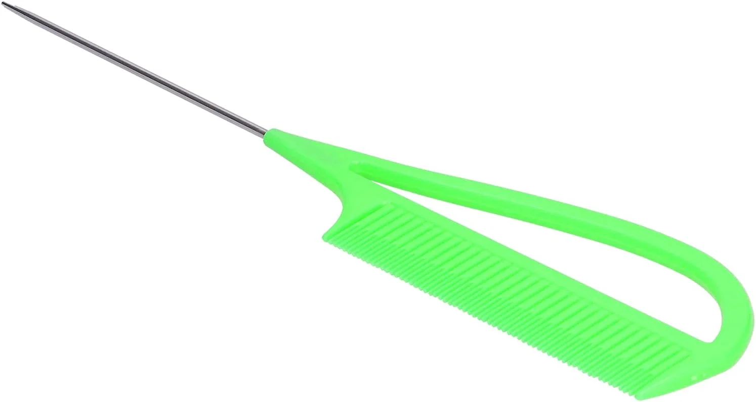 شانه دم موشی رنگ مو ANNB، شانه نوک تیز قابل حمل با دسته راحت و دندانه های گرد و ظریف برای استفاده خانگی و سالن آرایش (سبز)