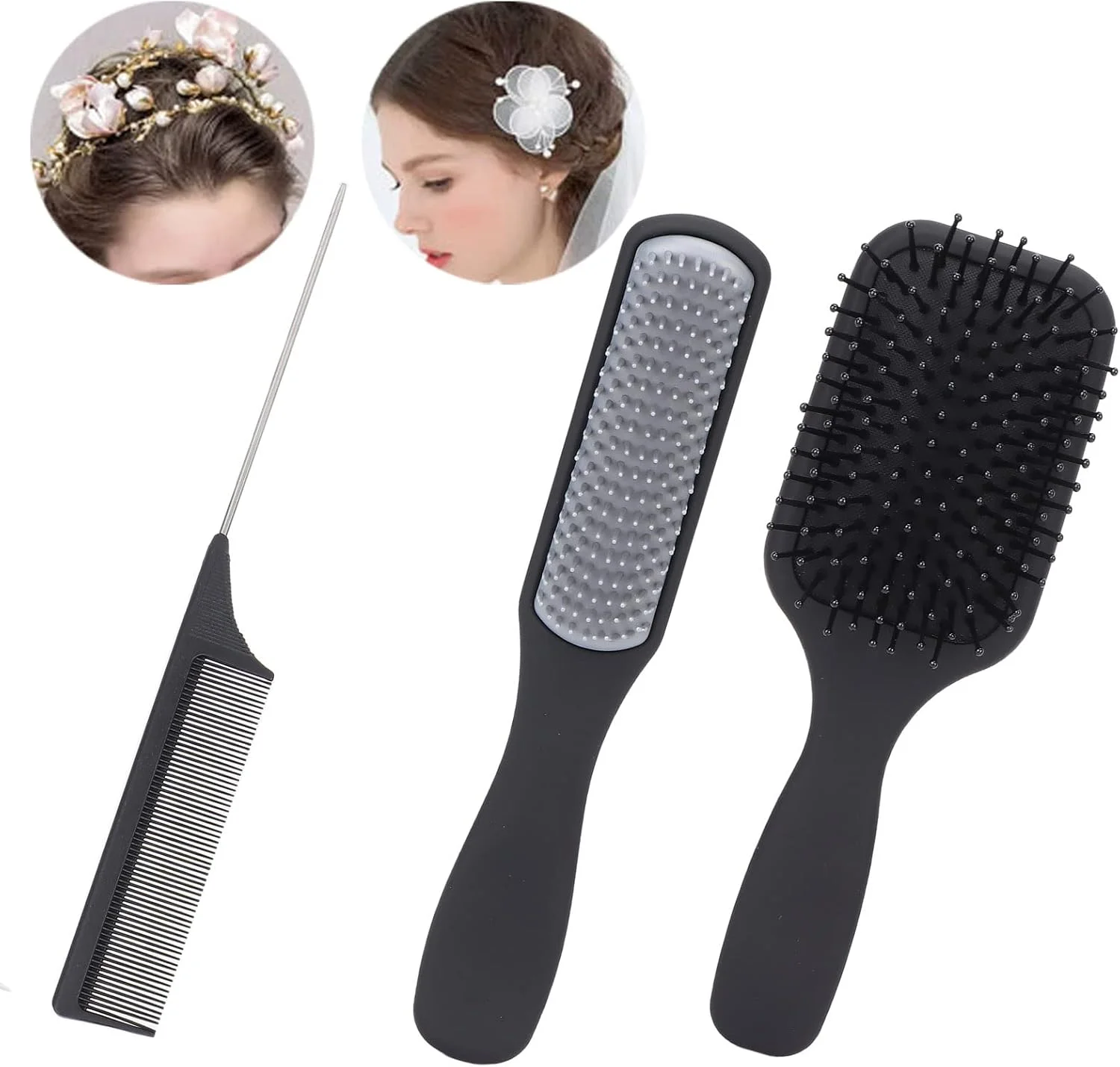 شانه دم موشی ANNB، ست شانه مو مناسب برای استفاده در خانه، آرایشگاه و سالن های زیبایی (مشکی، بسته بندی شده)