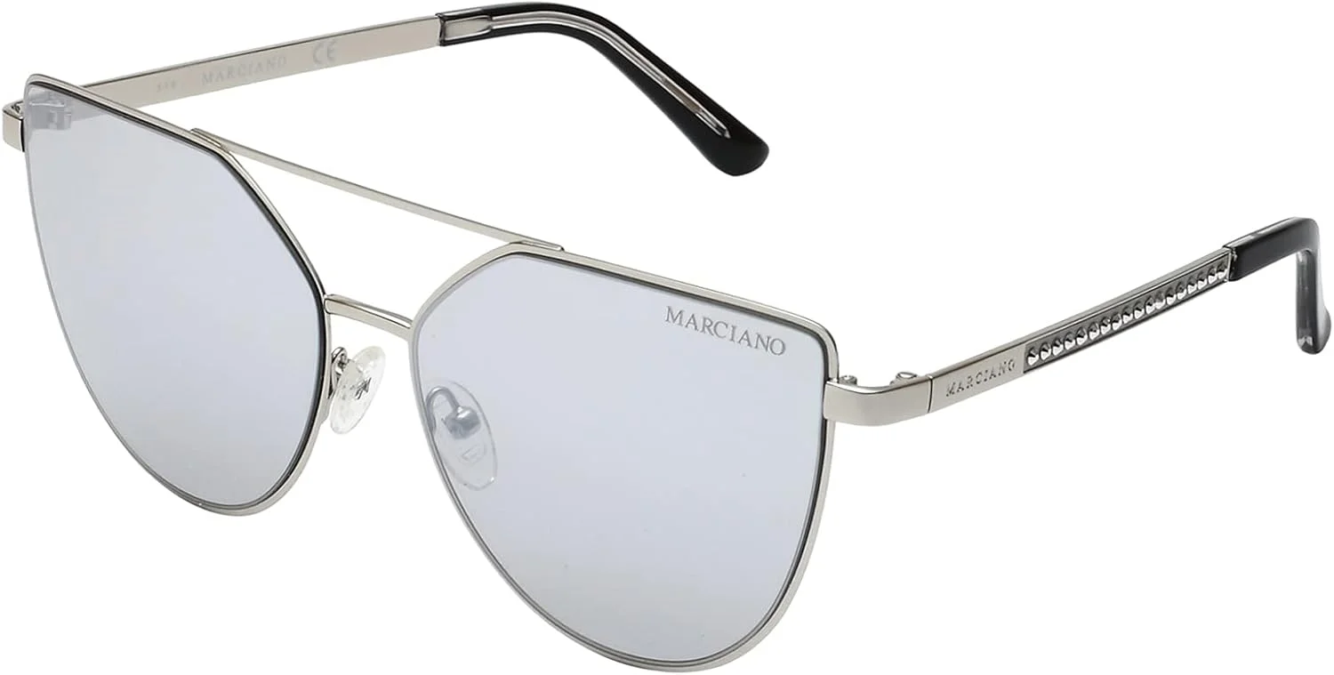 عینک آفتابی زنانه شیک GUESS Marciano مدل 19307211 بیضی GM077810C59 نیکلتین/دوده‌ای براق