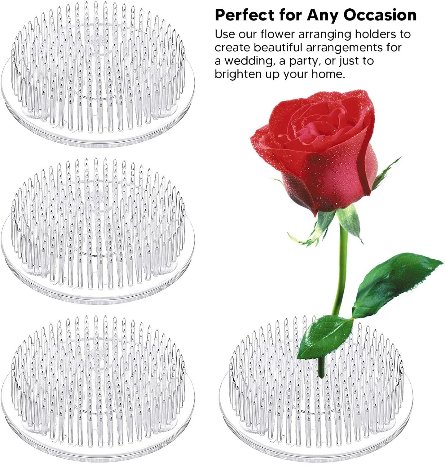 4 Piece Flower Brooch Holder Flower Pin for Fixed Flower Tool in Transparent Plastic with Suction Cup Base 4 Piece Flower Brooch Holder Flower Pin for Fixed Flower Tool in Transparent Plastic with Suction Cup Base