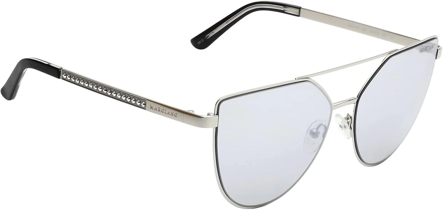 عینک آفتابی زنانه شیک GUESS Marciano مدل 19307211 بیضی GM077810C59 نیکلتین/دوده‌ای براق