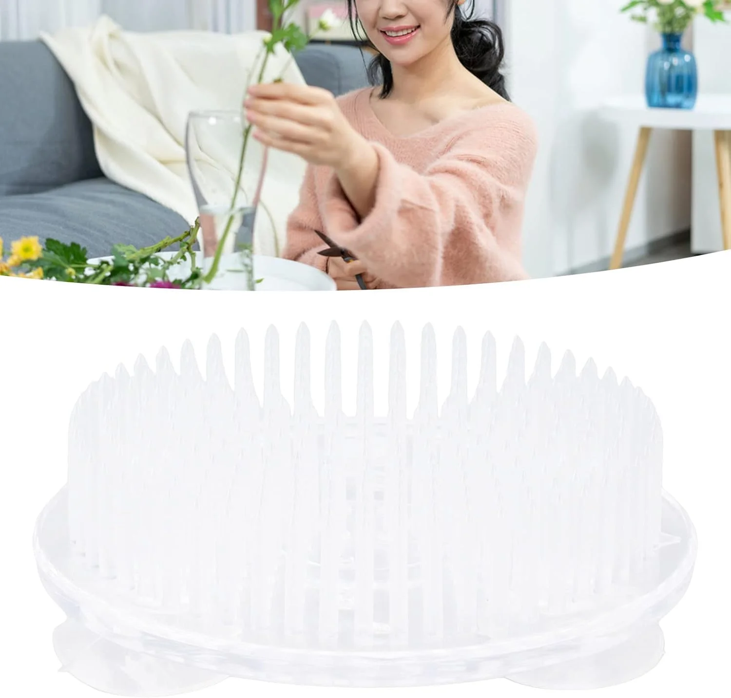 4 Piece Flower Brooch Holder Flower Pin for Fixed Flower Tool in Transparent Plastic with Suction Cup Base 4 Piece Flower Brooch Holder Flower Pin for Fixed Flower Tool in Transparent Plastic with Suction Cup Base