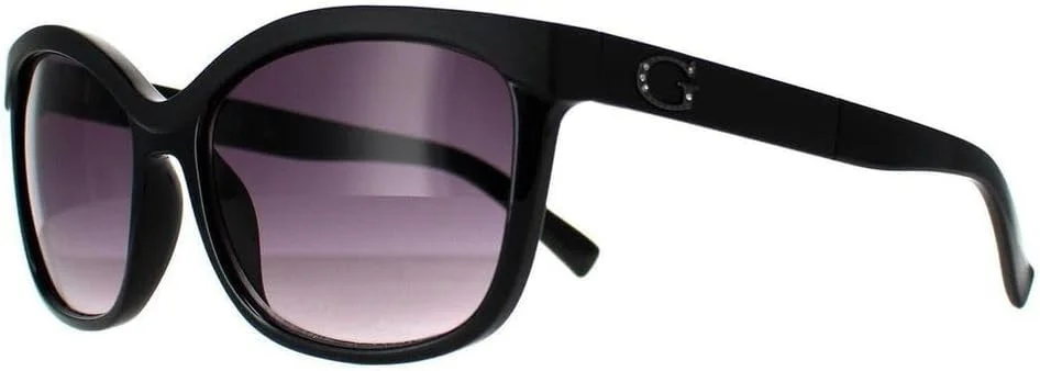 عینک آفتابی GUESS GF0300 مشکی براق/دودی تدریجی، سبک مدرن و شیک، عینک آفتابی تمام فریم پلاستیکی، پوشش محافظت در برابر اشعه ماوراء بنفش، عینک آفتابی زنانه بزرگسال