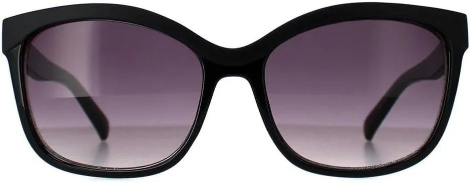 عینک آفتابی GUESS GF0300 مشکی براق/دودی تدریجی، سبک مدرن و شیک، عینک آفتابی تمام فریم پلاستیکی، پوشش محافظت در برابر اشعه ماوراء بنفش، عینک آفتابی زنانه بزرگسال