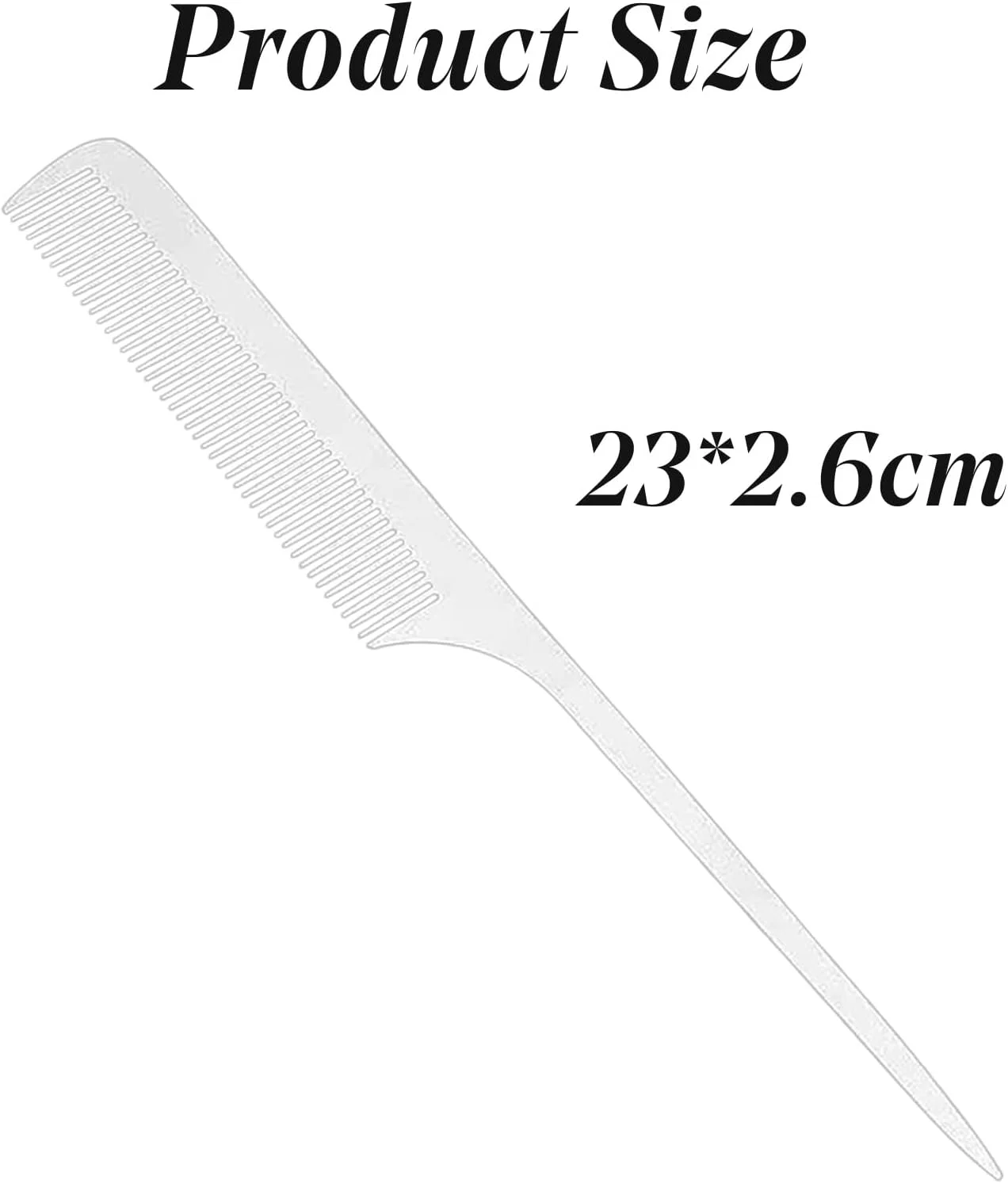 دو عدد شانه دم موشی فلزی نقره ای، شانه موی دم موشی برای برش دقیق، شانه آرایشگری استیل ضد زنگ برای حالت دادن و برش مو