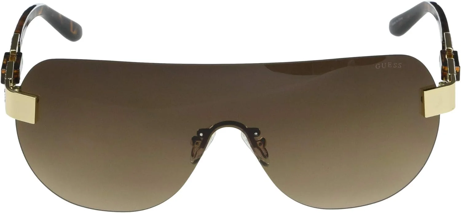 عینک آفتابی زنانه گس مدل شیلد، طلایی با لنز تک رنگ قهوه ای گرادیانت GF6110 سایز لنز: 145 میلی متر