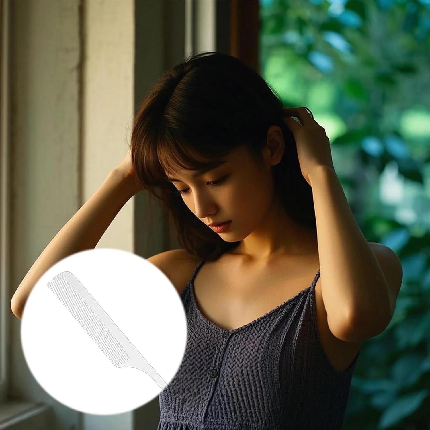 دو عدد شانه دم موشی فلزی نقره ای، شانه موی دم موشی برای برش دقیق، شانه آرایشگری استیل ضد زنگ برای حالت دادن و برش مو