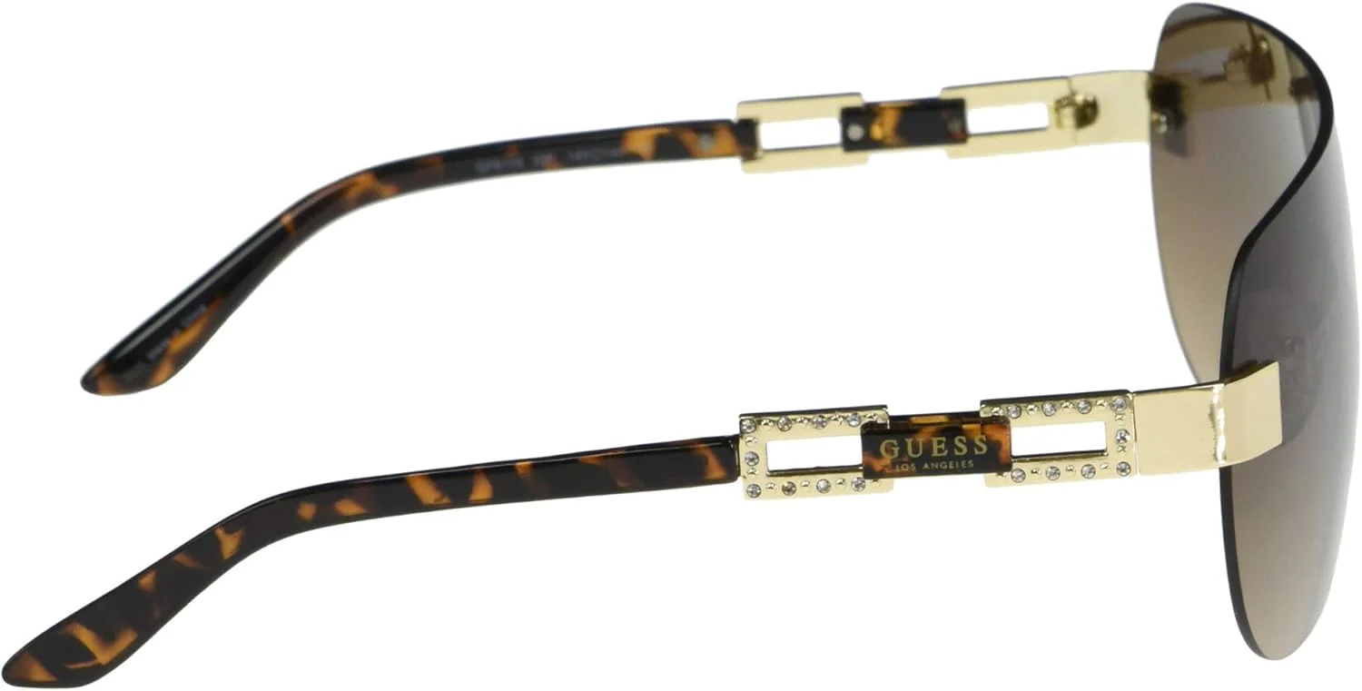 عینک آفتابی زنانه گس مدل شیلد، طلایی با لنز تک رنگ قهوه ای گرادیانت GF6110 سایز لنز: 145 میلی متر