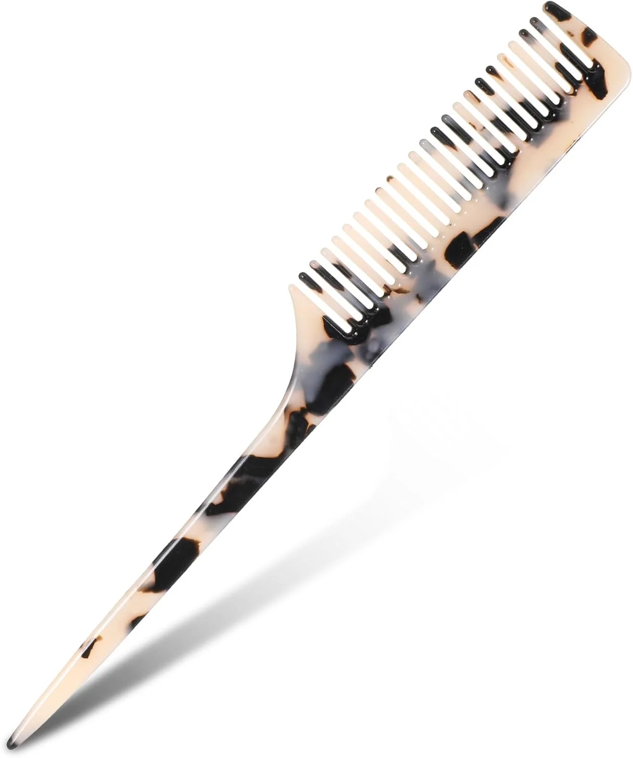 ست شانه دم موشی 1 عددی، شانه دم باریک جداکننده مو، شانه پوش دهنده مو با دندانه های ظریف برای زنان و دختران، شانه های پوش دهنده دندانه ریز با پیک (پلنگی)