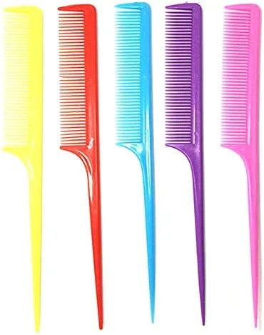 شانه دم موشی پلاستیکی رنگی، شانه نوک تیز، شانه آرایشگری و تقسیم مو، یک عدد