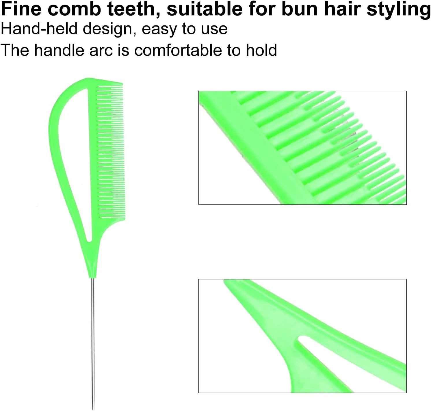 شانه دم موشی رنگ مو JUYT، مناسب حالت دادن به مو، قابل حمل، با دستگیره راحت و دندانه های گرد و ظریف، مناسب استفاده خانگی و سالن های آرایشی (سبز)