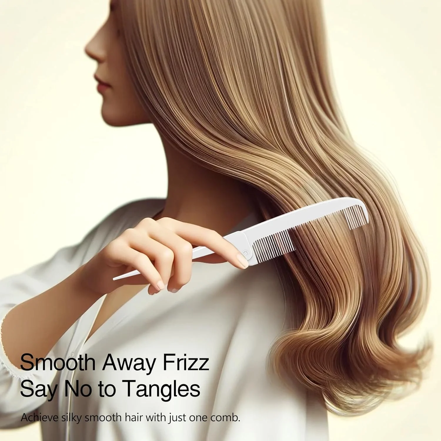 مجموعه شانه های تقسیم مو Jaasuee - شانه های حالت دهنده مو، شانه های دم موشی برای بافت مو، ابزارهای آرایشی مو، مجموعه 4 عددی شانه های تاشو مسافرتی باز کننده گره مو