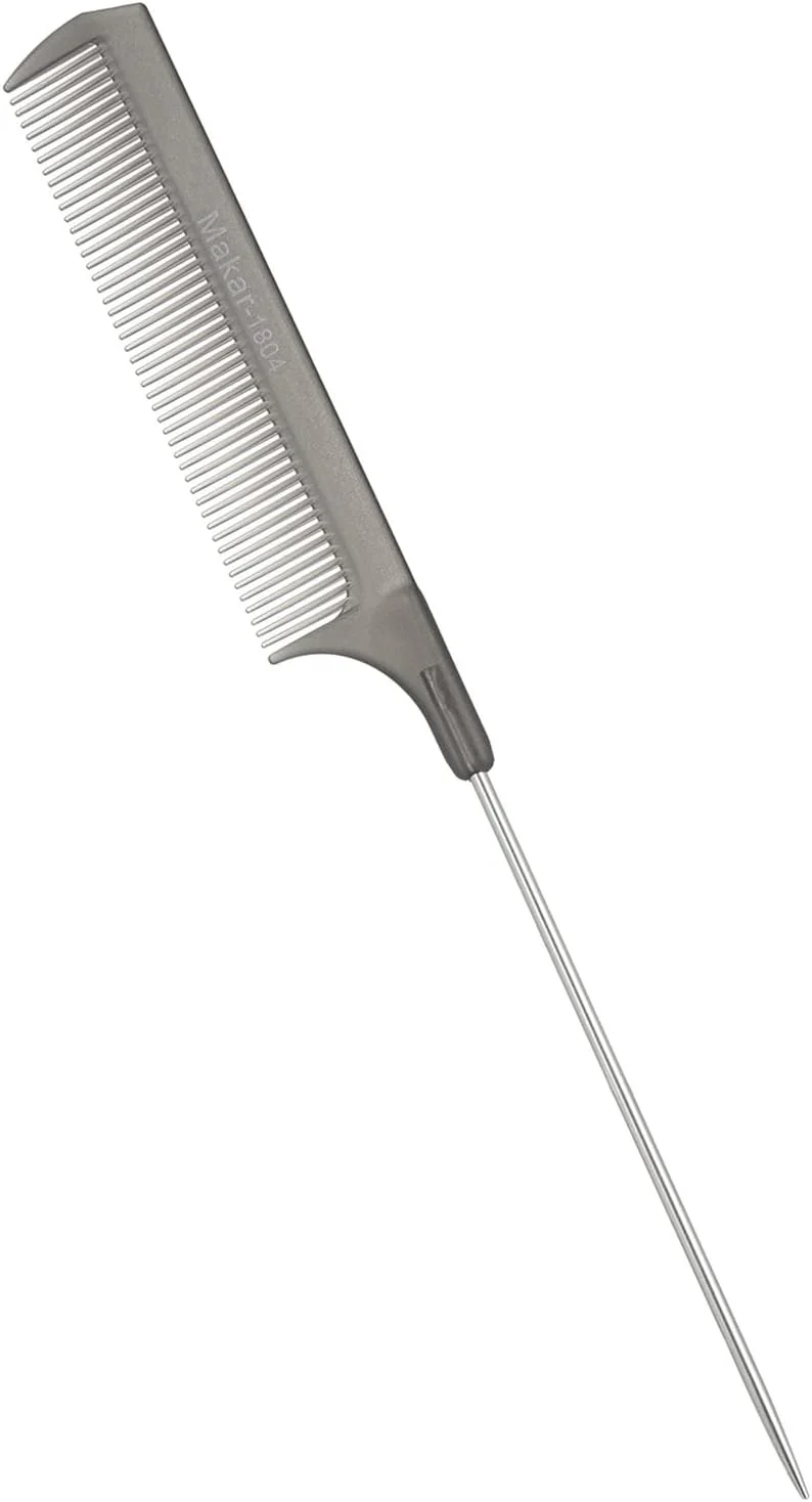 شانه دم موشی ایرومی مشکی دندانه ریز با پین فلزی برس حالت دهنده مو و باز کننده گره