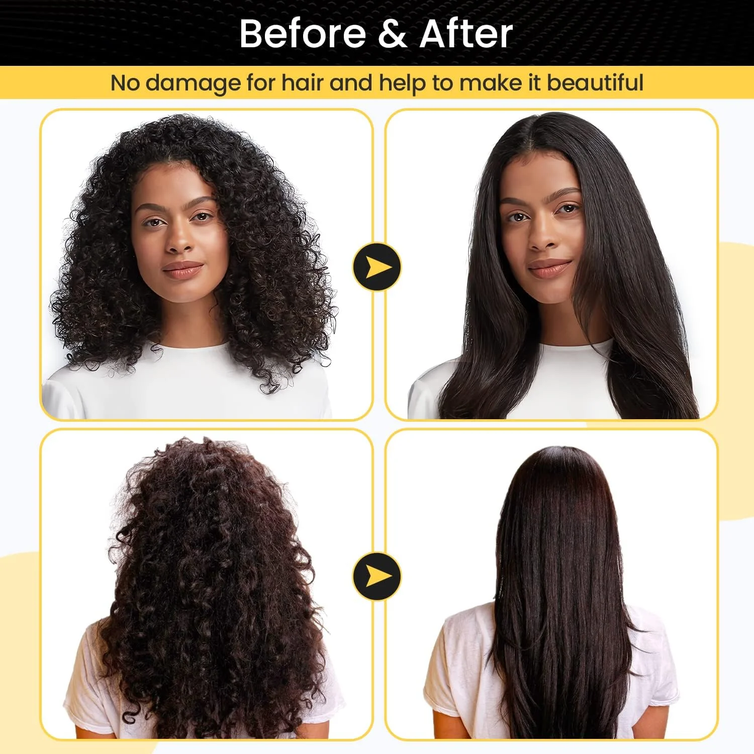 ست شانه داغ 7 تکه، شانه صاف کننده موی برقی برای موهای مشکی، ست شانه داغ به همراه چسب مو، کش مو، شانه دم موشی و گیره های سالنی