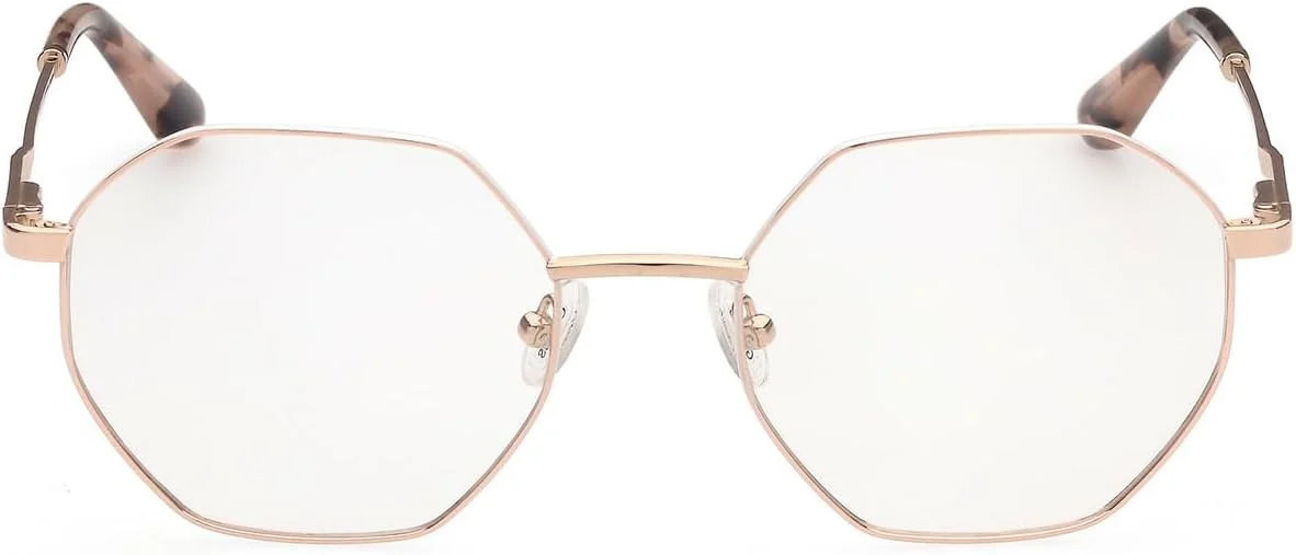 فریم عینک زنانه گس GU2849 طلایی رز براق سفید 56/19/140