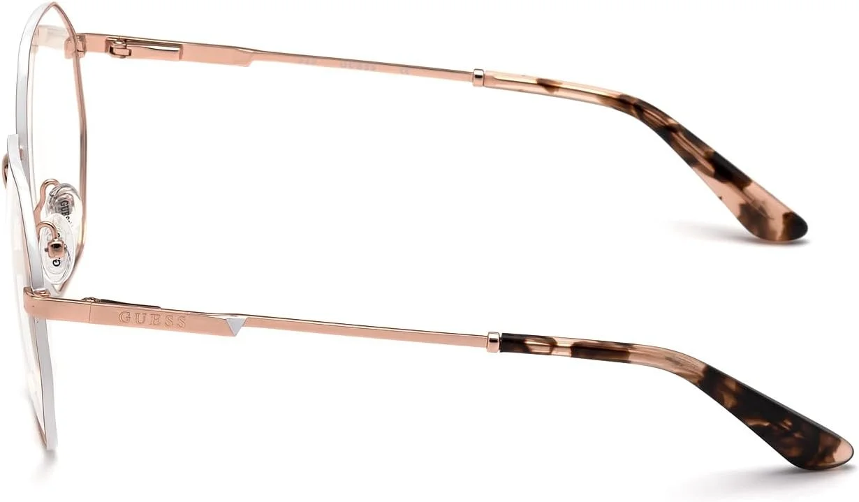 فریم عینک زنانه گس GU2849 طلایی رز براق سفید 56/19/140