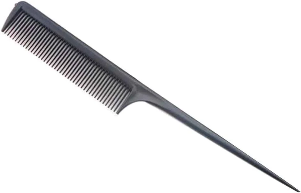 شانه مو رنگ ثابت هگربای، برس سالنی حالت دهنده مو، شانه پلاستیکی دم باریک با دسته نازک و بلند