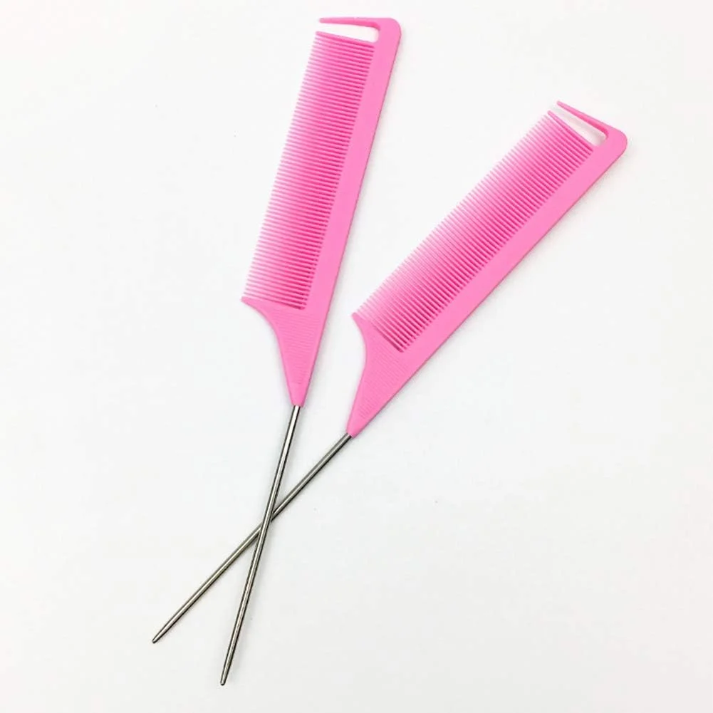 شانه‌های فرق بازکن مو، شانه دم موشی، شانه آرایشگری، شانه پوش دهی ریشه، مقاوم در برابر حرارت، ضد الکتریسیته ساکن، شانه حالت دهنده برای بافت مو، آرایشگری سالن، صورتی