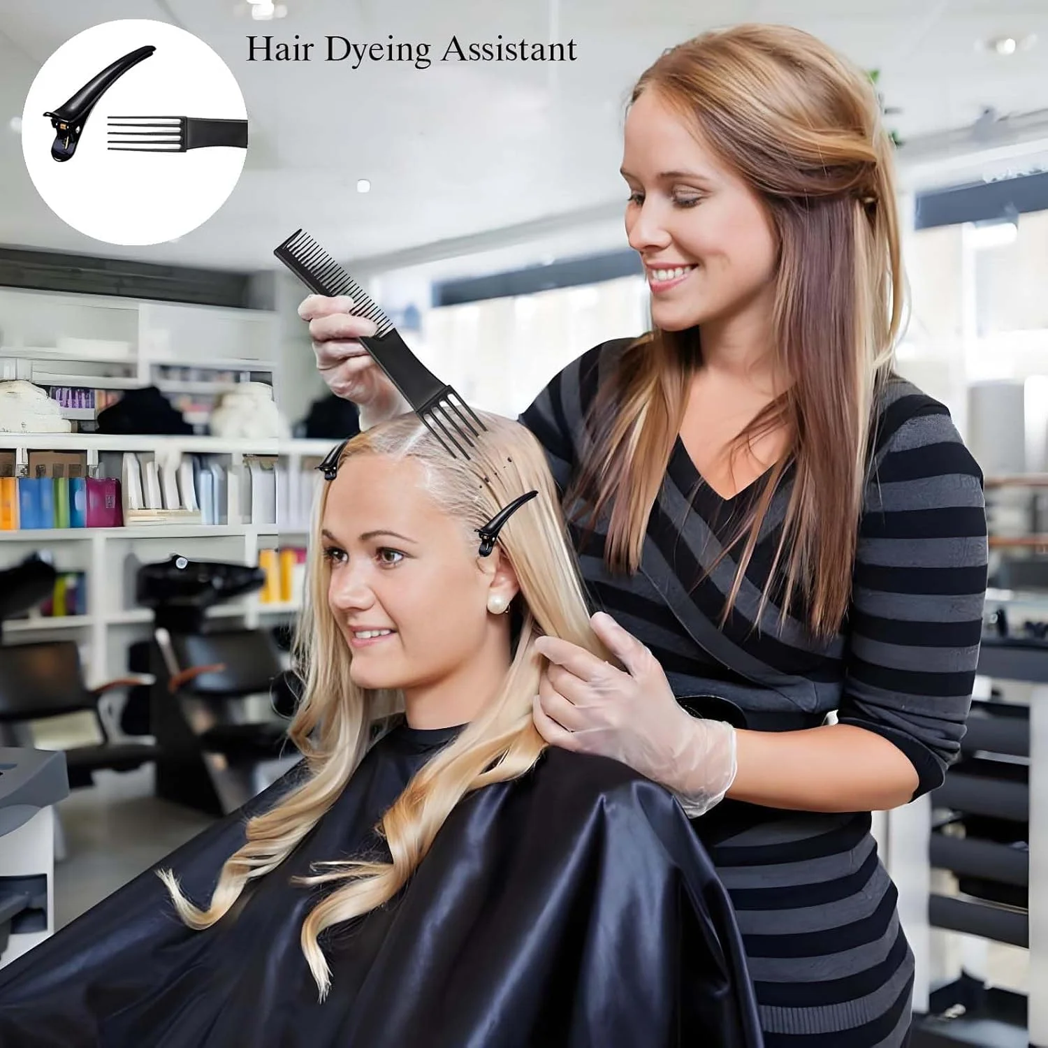 مجموعه شانه مو، 20 عدد شانه حالت دهنده مو، مجموعه گیره های حالت دهنده حرفه ای آرایشگران، لوازم جانبی رنگ مو ضد الکتریسیته ساکن مردانه زنانه سالن خانه، مشکی