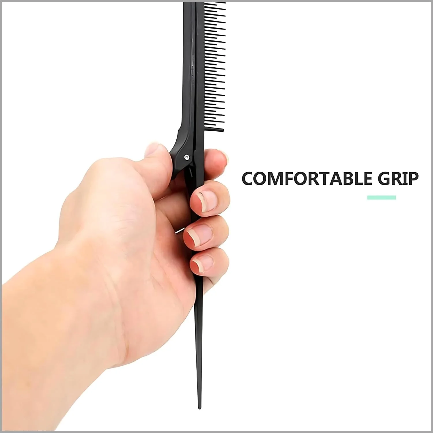 شانه دم باریک حرفه ای ضد الکتریسیته ساکن Hair Line از جنس فیبر کربن، مناسب برای حالت دادن، برش، رنگ کردن و هایلایت مو، رنگ مشکی