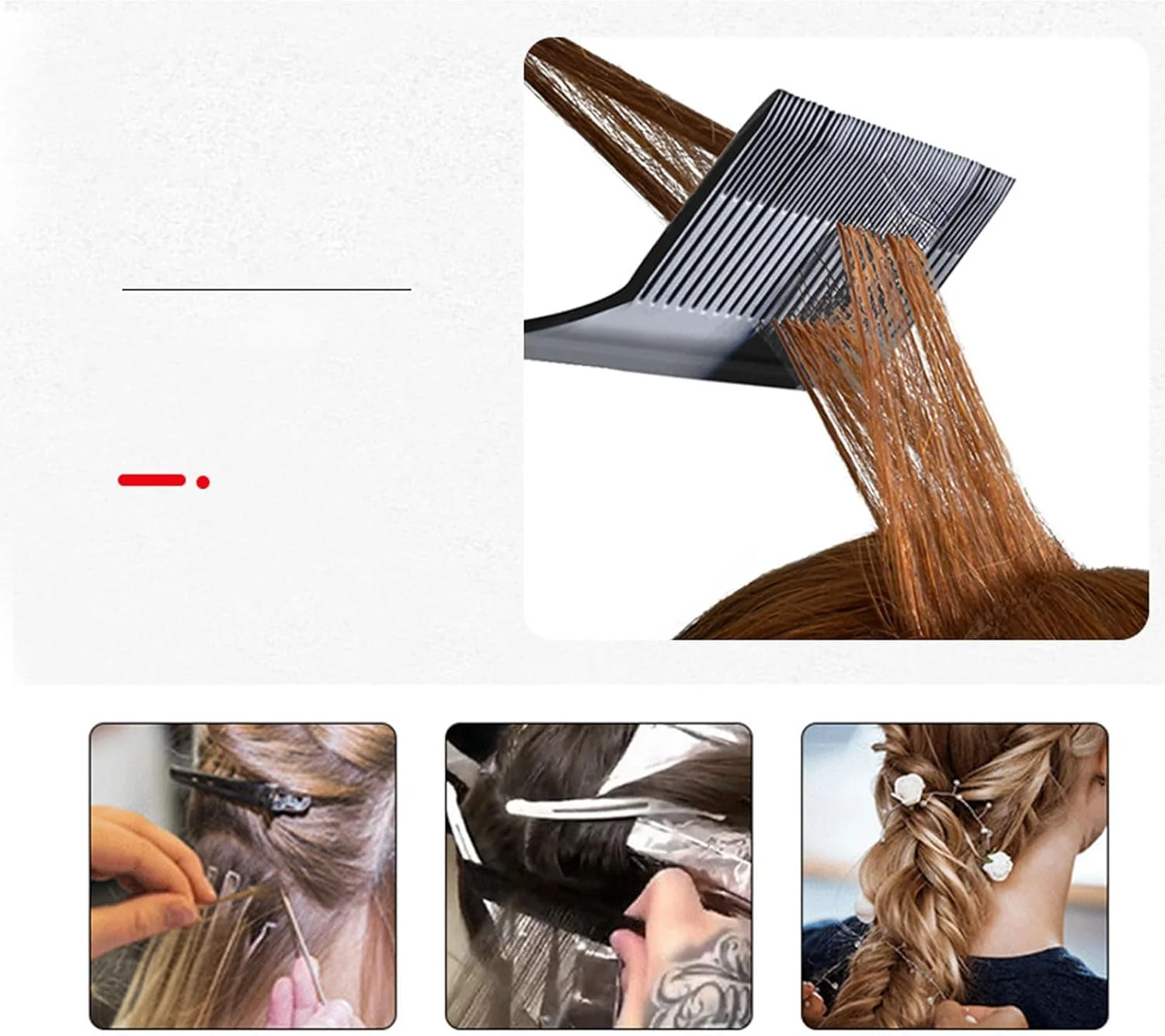 شانه هایلایت مو، شانه حرفه ای آرایشگر مو با دم موشی استیل ضد زنگ، طراحی ارگونومیک، استفاده آسان، جنس درجه یک، کاربردی و همه کاره برای خانه و سالن (مشکی)