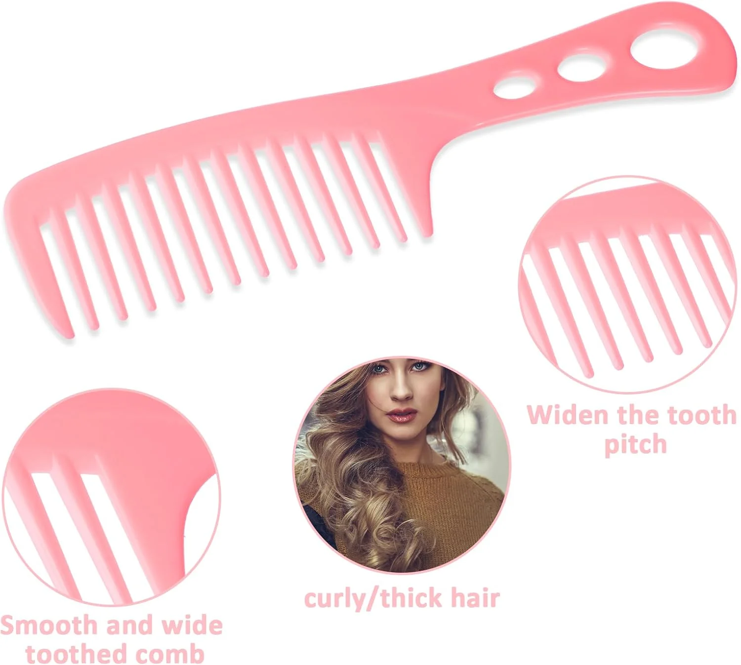 شانه مو برای حالت دادن، 6 عدد شانه دندانه پهن و باریک، شانه دم موشی، شانه های پیک مو، شانه های بافت دار با دم دو طرفه، ابزار حرفه ای حالت دهی مو برای مردان و زنان، موهای فر، بافتن، کوتاه کردن، جدا کردن