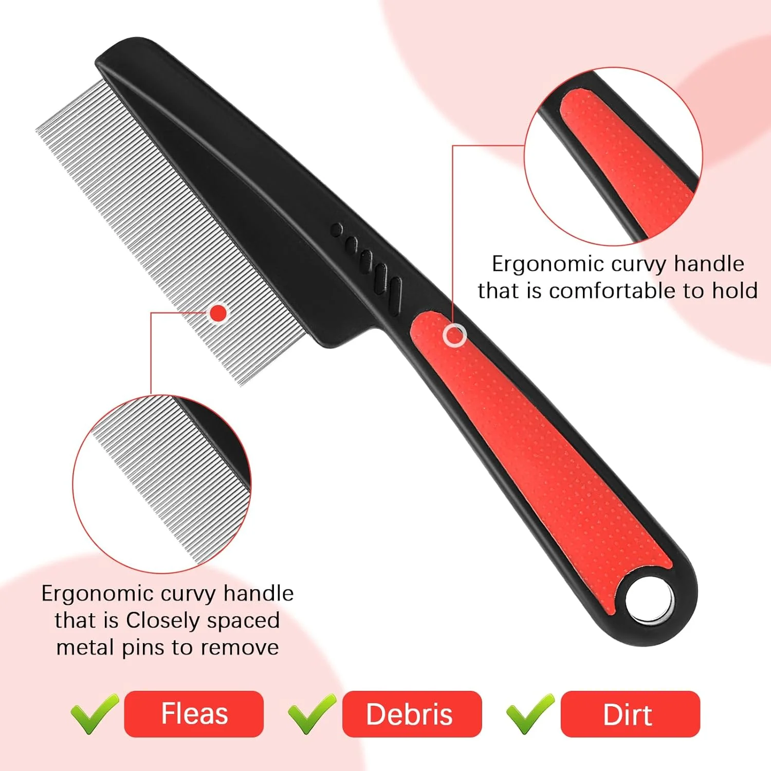 Gjinxi شانه دم موشی سوزنی داغ، 2 بسته شانه حالت دهنده دندانه ریز، شانه های پوش دهنده مو، شانه جدا کننده مو برای موهای فر، ضخیم، نازک، بافته شده، زنان، مردان، ست ابزار لوازم شانه باز کننده گره مو