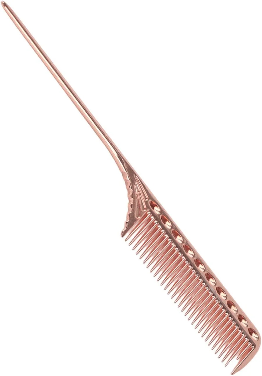 شانه دم موشی معمولی، شانه دم موشی فلزی آرایشگری آلومینیومی فلزی حرفه ای برای حالت دادن مو در سالن و استفاده شخصی (#3)