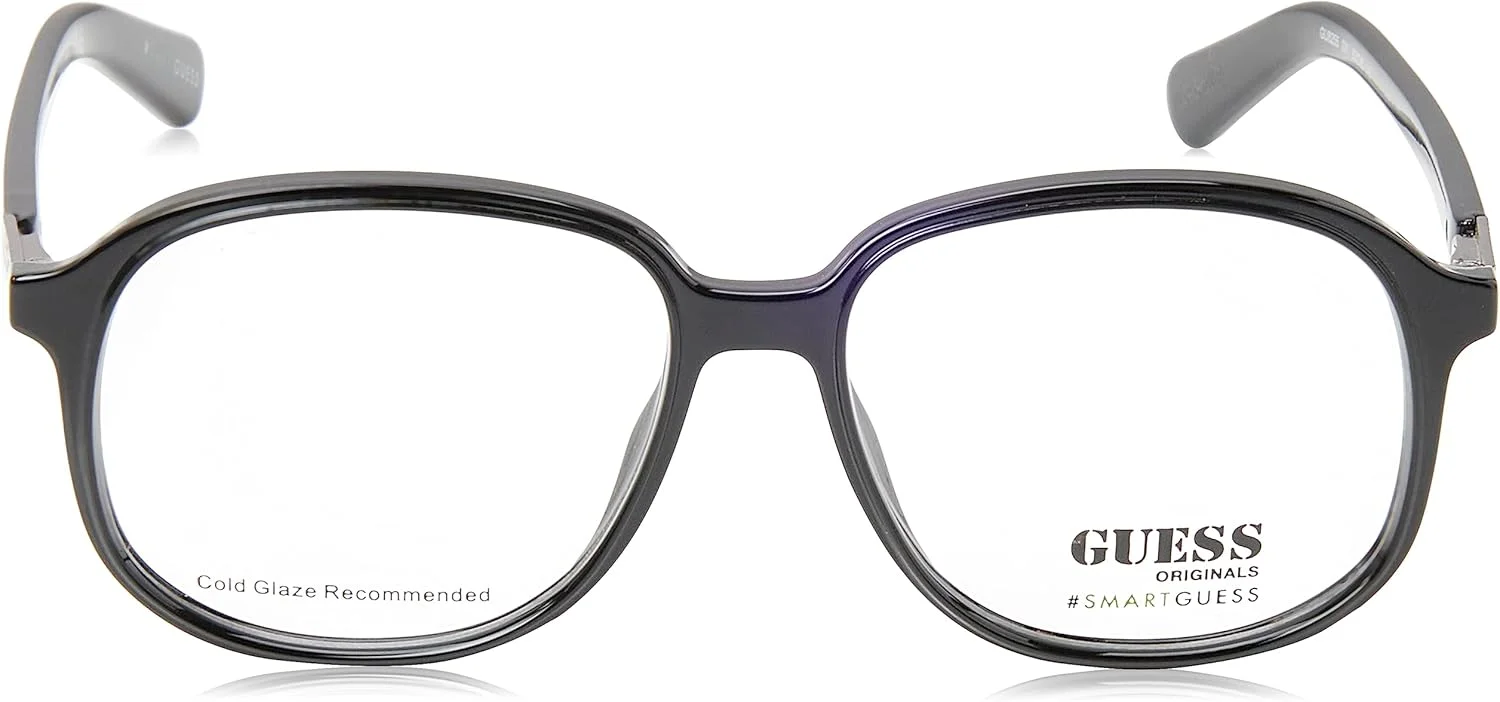 عینک طبی مربعی شکل گس GU825500153 مناسب برای آقایان و بانوان، سایز عدسی 53 میلی متر، مشکی براق