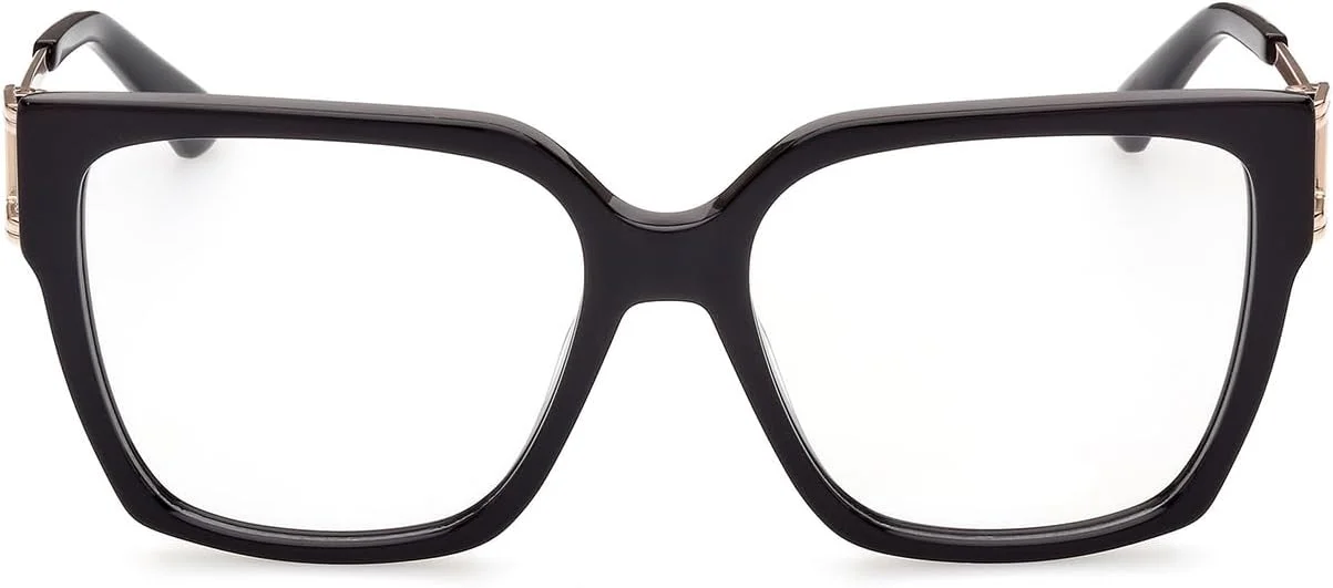 عینک طبی زنانه گس GU291000155 با فریم پلاستیکی مربعی شکل، تمام فریم، سایز لنز 55 میلی متر، مشکی براق