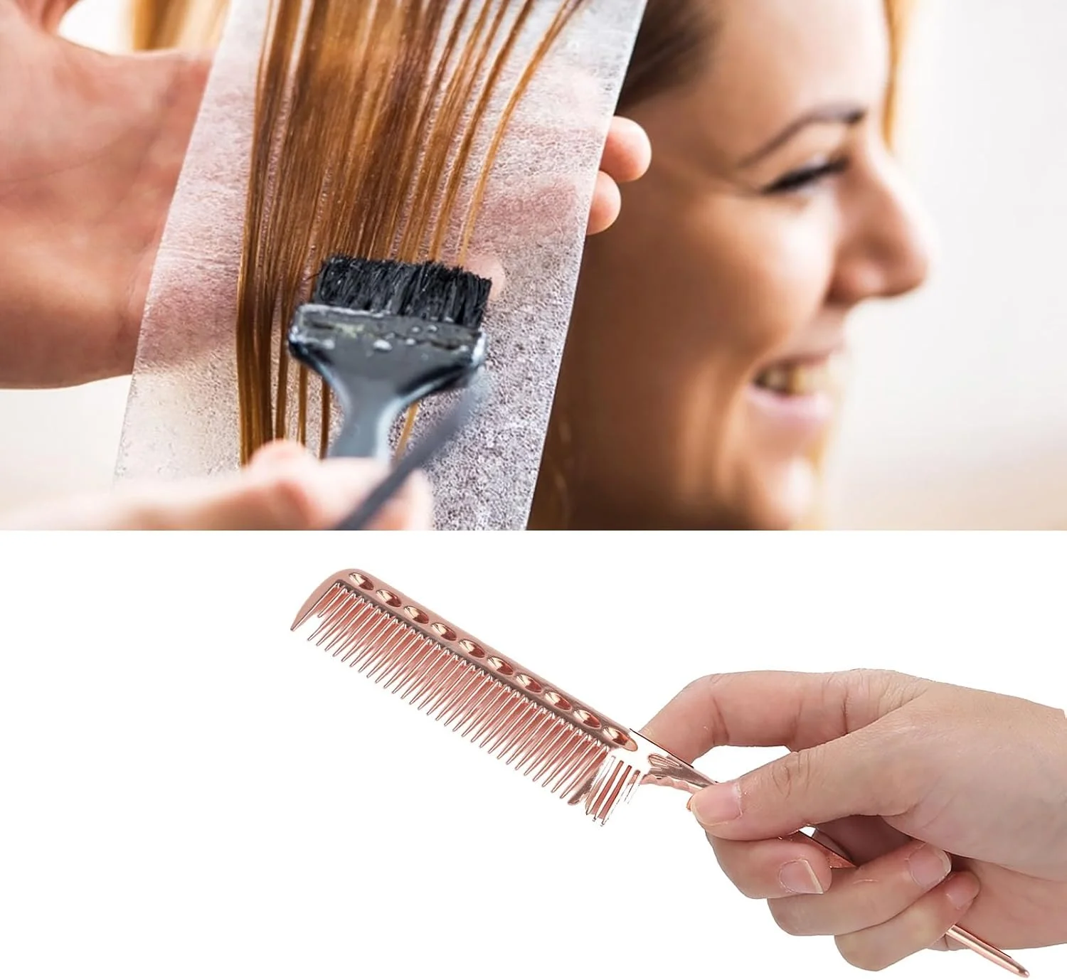 شانه دم موشی معمولی، شانه دم موشی فلزی آرایشگری آلومینیومی فلزی حرفه ای برای حالت دادن مو در سالن و استفاده شخصی (#3)