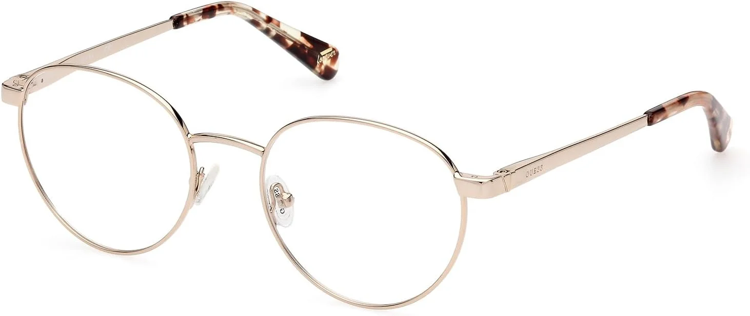 عینک طبی زنانه گس GU522103251 با فریم فلزی گرد، فریم کامل، سایز عدسی 51 میلی متر، طلایی کم رنگ